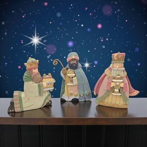 Kurt S. Adler Nativity Three Kings 4.5" Vintage 3‑Piece Resin Christmas Figures